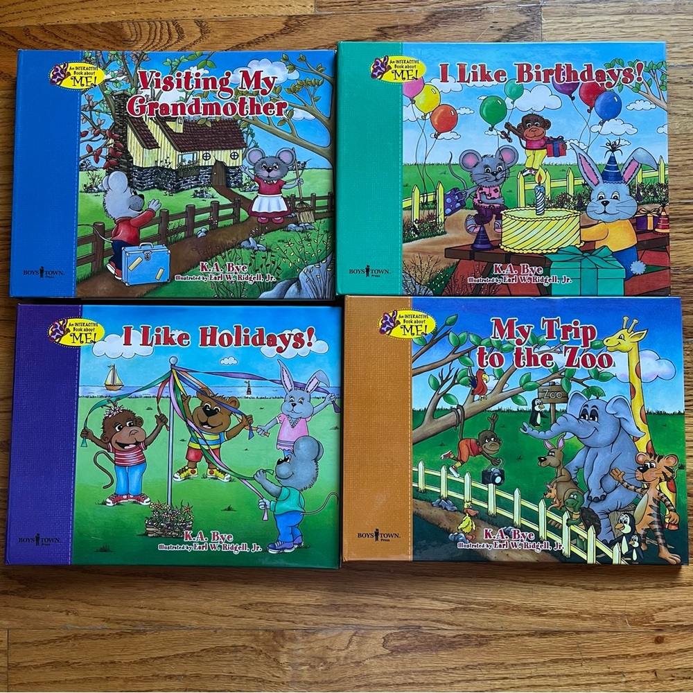 LOT OF 4 Interactive Books about Me! K. A. Bye NEW HC Spiral MM7 Educational